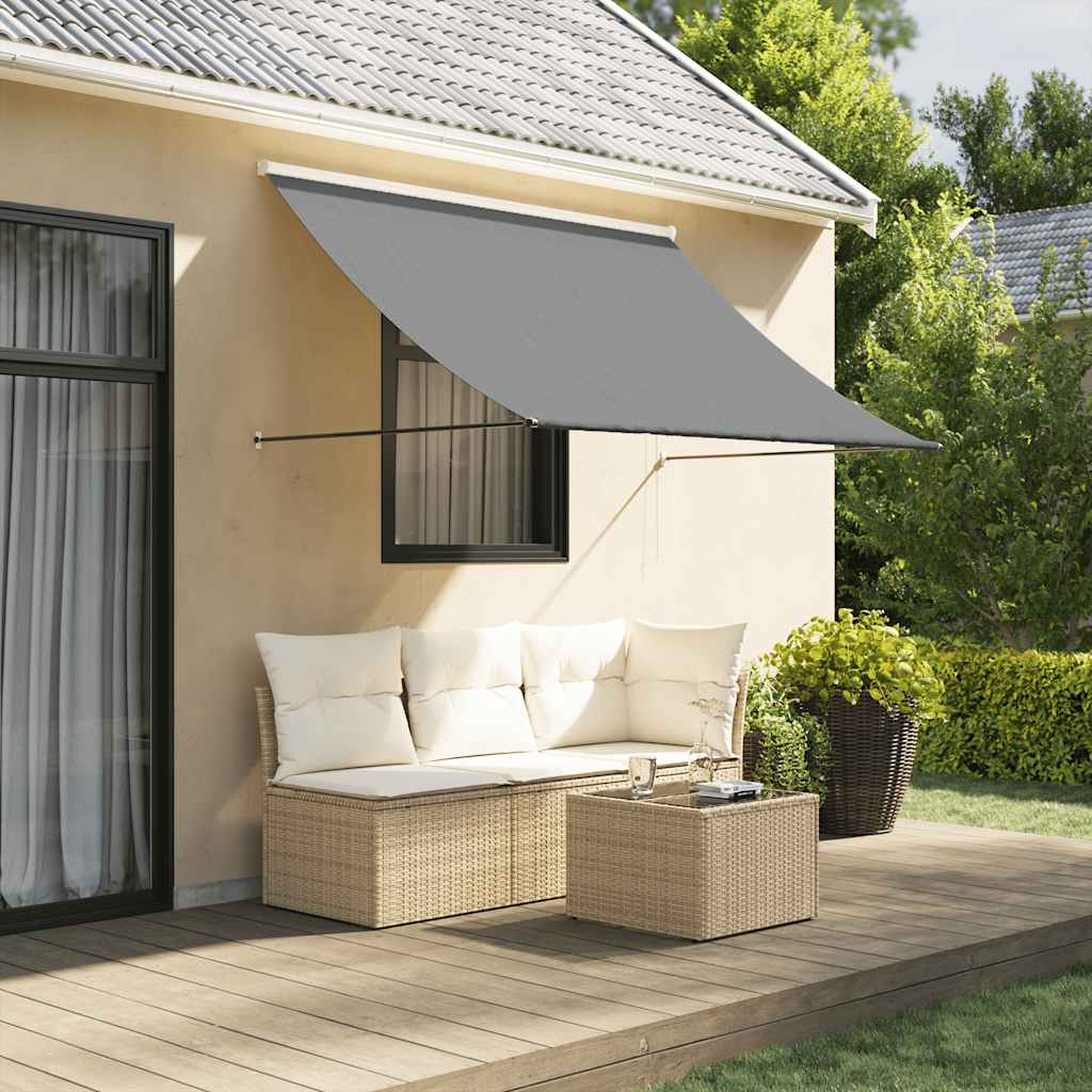 Vidaxl luifel ausziehbar 200x150 cm Gewebe- und Stahl -Anthrazit -Verschärfen