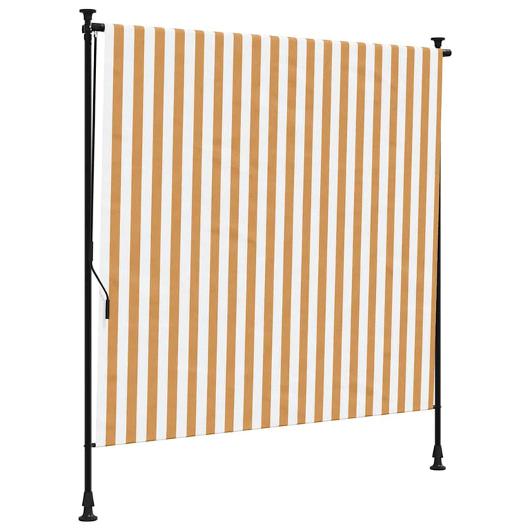 Vidaxl Roller Blind für Außen 150x270 cm Stoff und Stahlorange und Weiß