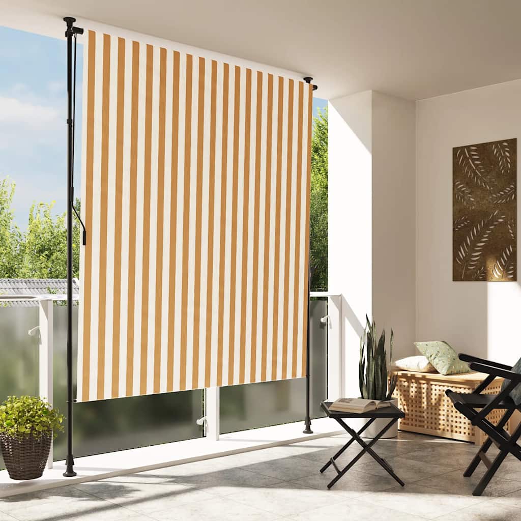 Vidaxl Roller Blind für Außen 150x270 cm Stoff und Stahlorange und Weiß