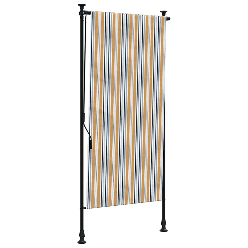 Vidaxl Roller Blind für Außen 100x270 cm Stoff und Stahlgelb und Weiß