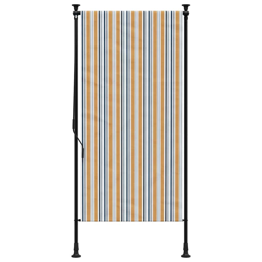 Vidaxl Roller Blind für Außen 100x270 cm Stoff und Stahlgelb und Weiß