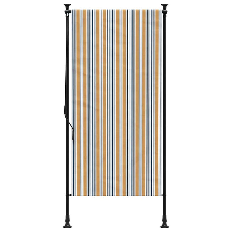 Vidaxl Roller Blind für Außen 100x270 cm Stoff und Stahlgelb und Weiß
