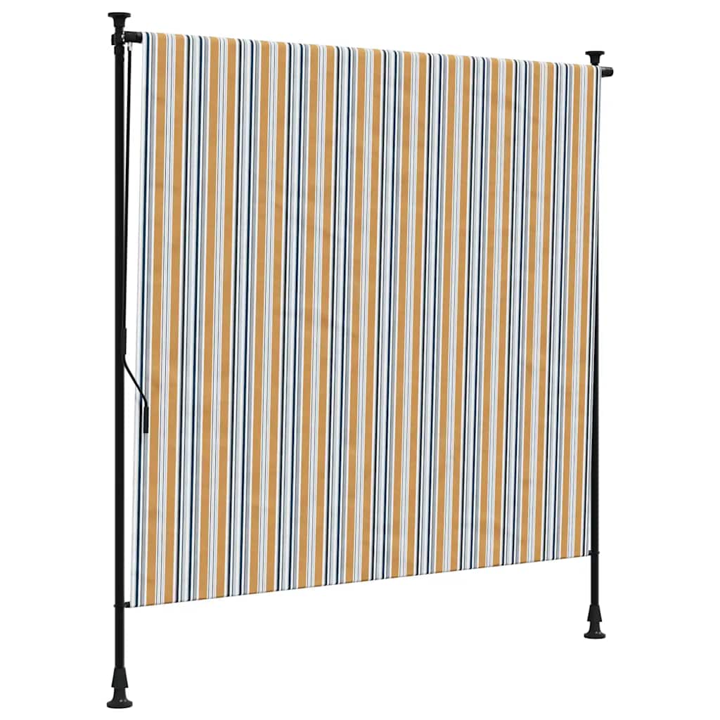Vidaxl Roller Blind für Außen 200x270 cm Stoff und Stahlgelb und Weiß