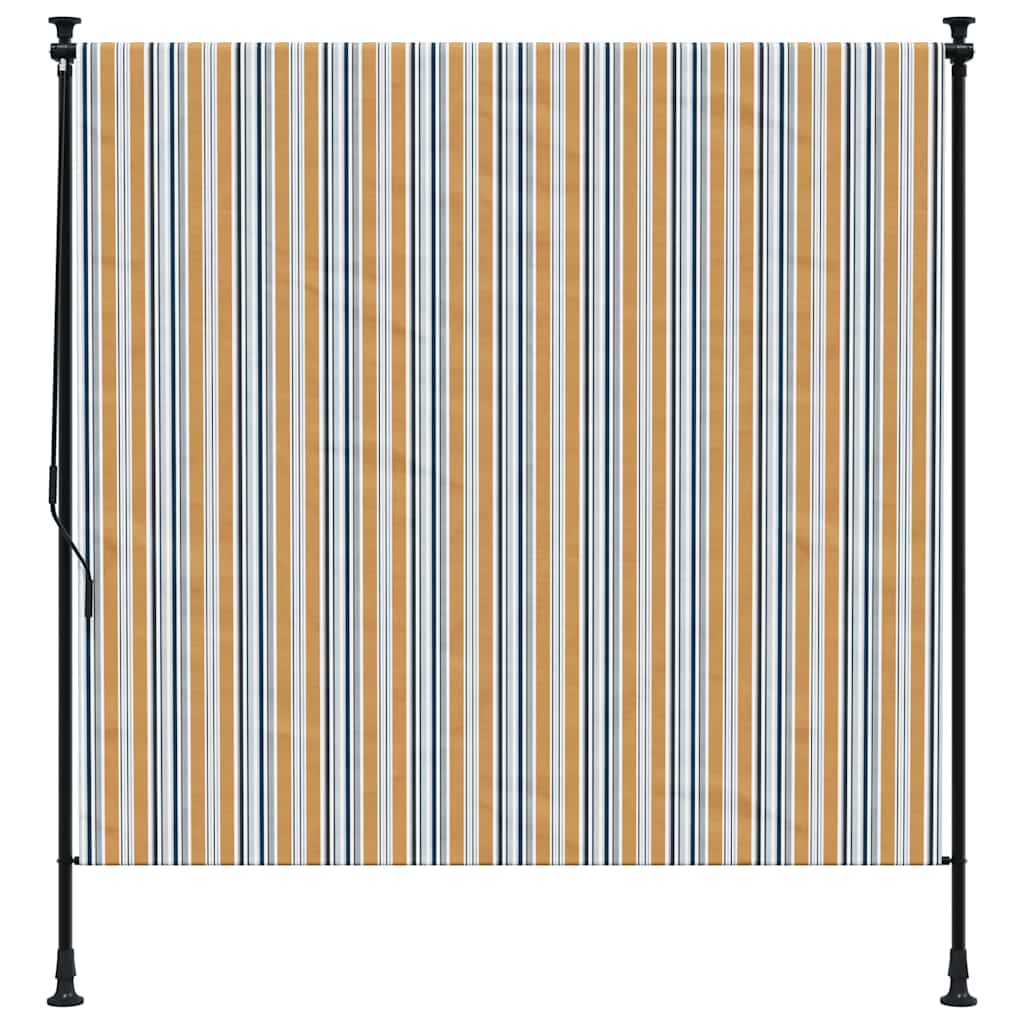 Vidaxl Roller Blind für Außen 200x270 cm Stoff und Stahlgelb und Weiß