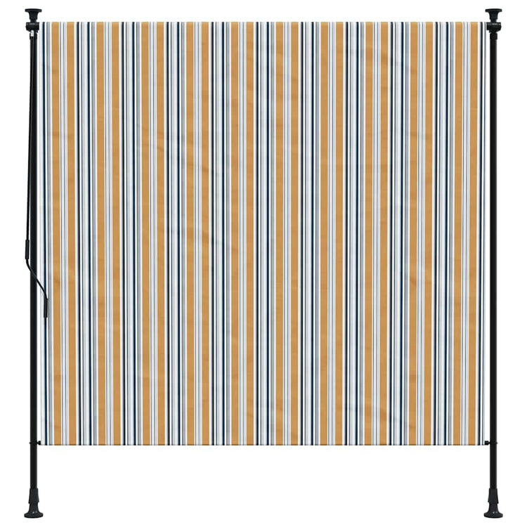 Vidaxl Roller Blind für Außen 200x270 cm Stoff und Stahlgelb und Weiß