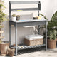 Vidaxl Botto Table mit Spüle 147,5 x 44x139.5 cm reines Holzgrau grau