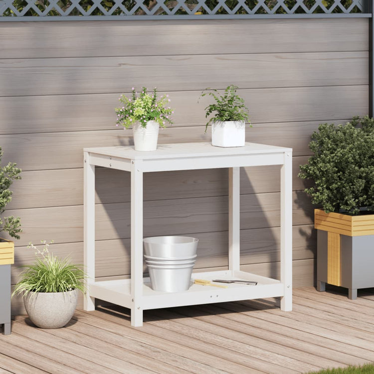Vidaxl Botton Tabelle mit Regal 82.5x50x75 cm Festkiefer weiß weiß