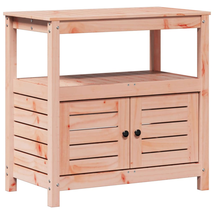Vidaxl Botto Table mit Regalen 82.5x45x81 cm Solid Douglashout