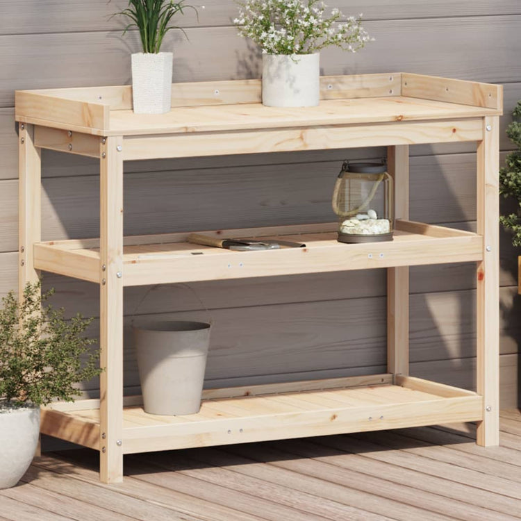 Vidaxl Botton Table mit Regalen 108x45x86,5 cm Festkiefer