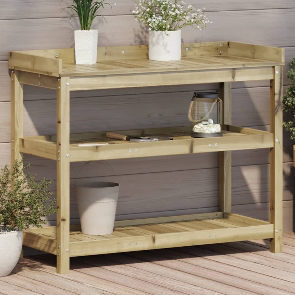 Vidaxx Pflanztisch mit Regalen 108x45x86,5 cm aus imprägniertem Holz