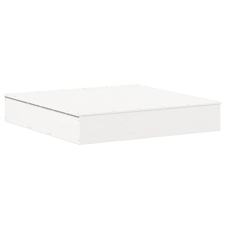 Vidaxl Sandbox mit Deckel 111x111x19,5 cm Festkiefer weiß weiß