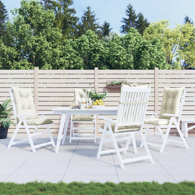 VIDAXL -Stuhlkissen 4 ST High Rücken 120 x 50 x 7 cm Mischcreme Mischcreme