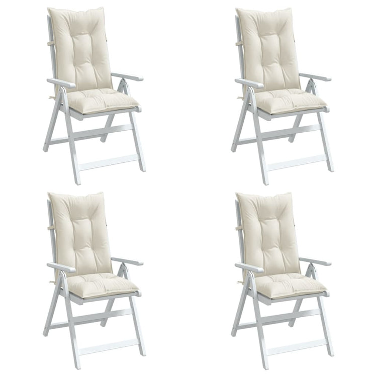 VIDAXL -Stuhlkissen 4 ST High Rücken 120 x 50 x 7 cm Mischcreme Mischcreme
