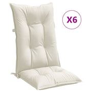 VIDAXL -Stuhlkissen 6 ST High Rücken 120 x 50 x 7 cm Mischcreme Mischcreme - afbeelding 2