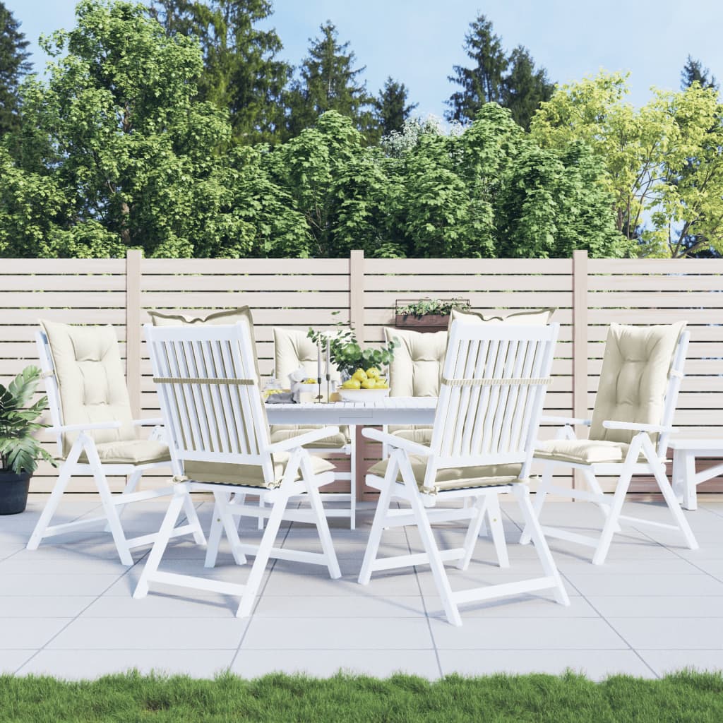 VIDAXL -Stuhlkissen 6 ST High Rücken 120 x 50 x 7 cm Mischcreme Mischcreme
