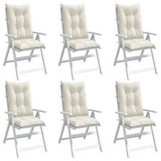 VIDAXL -Stuhlkissen 6 ST High Rücken 120 x 50 x 7 cm Mischcreme Mischcreme - afbeelding 1