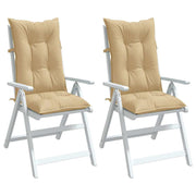 VIDAXL -Stuhlkissen 2 ST High Rücken 120x50x7 cm Stoff gemischt Beige - afbeelding 1