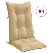 VIDAXL -Stuhlkissen 4 ST High Rücken 120x50x7 cm Stoff gemischt Beige - afbeelding 2