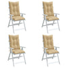 VIDAXL -Stuhlkissen 4 ST High Rücken 120x50x7 cm Stoff gemischt Beige