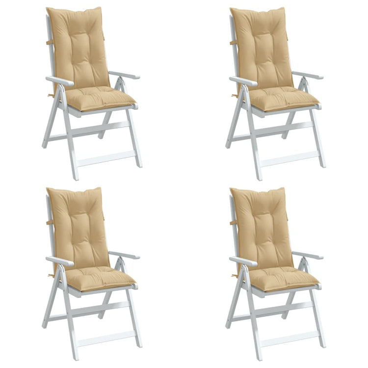 VIDAXL -Stuhlkissen 4 ST High Rücken 120x50x7 cm Stoff gemischt Beige