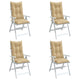 VIDAXL -Stuhlkissen 4 ST High Rücken 120x50x7 cm Stoff gemischt Beige