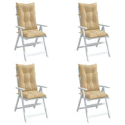 VIDAXL -Stuhlkissen 4 ST High Rücken 120x50x7 cm Stoff gemischt Beige - afbeelding 1
