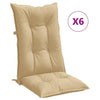 VIDAXL -Stuhlkissen 6 ST High Rücken 120x50x7 cm Stoff gemischt Beige