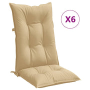 VIDAXL -Stuhlkissen 6 ST High Rücken 120x50x7 cm Stoff gemischt Beige - afbeelding 2