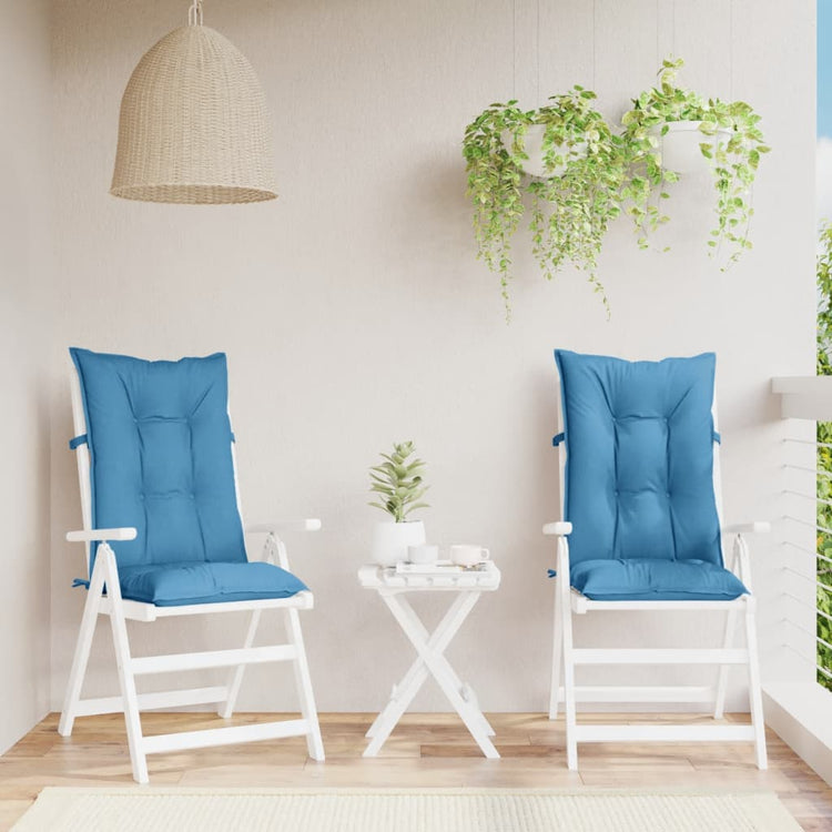 VIDAXL -Stuhlkissen 2 ST High Rücken 120x50x7 cm Stoff gemischt blau