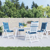 VIDAXL -Stuhlkissen 4 ST High Rücken 120x50x7 cm Stoff gemischt blau