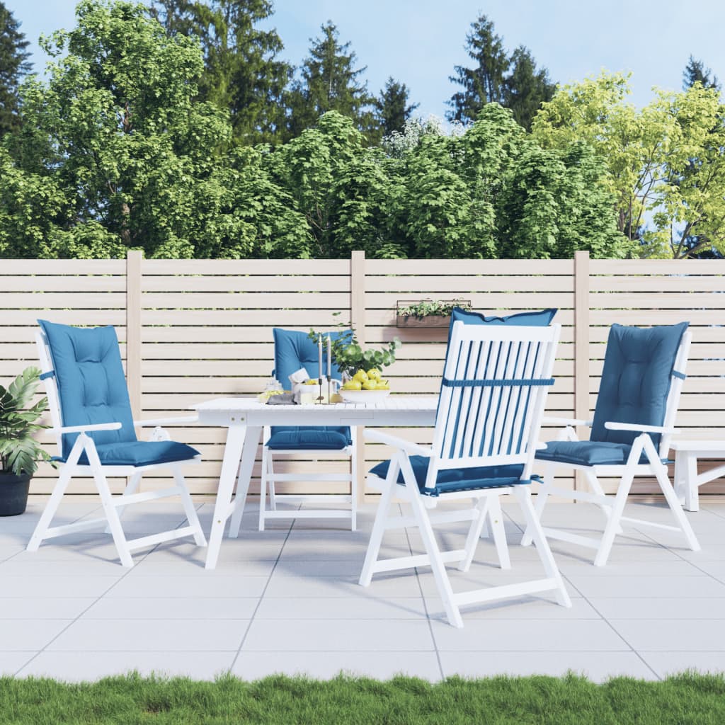 VIDAXL -Stuhlkissen 4 ST High Rücken 120x50x7 cm Stoff gemischt blau
