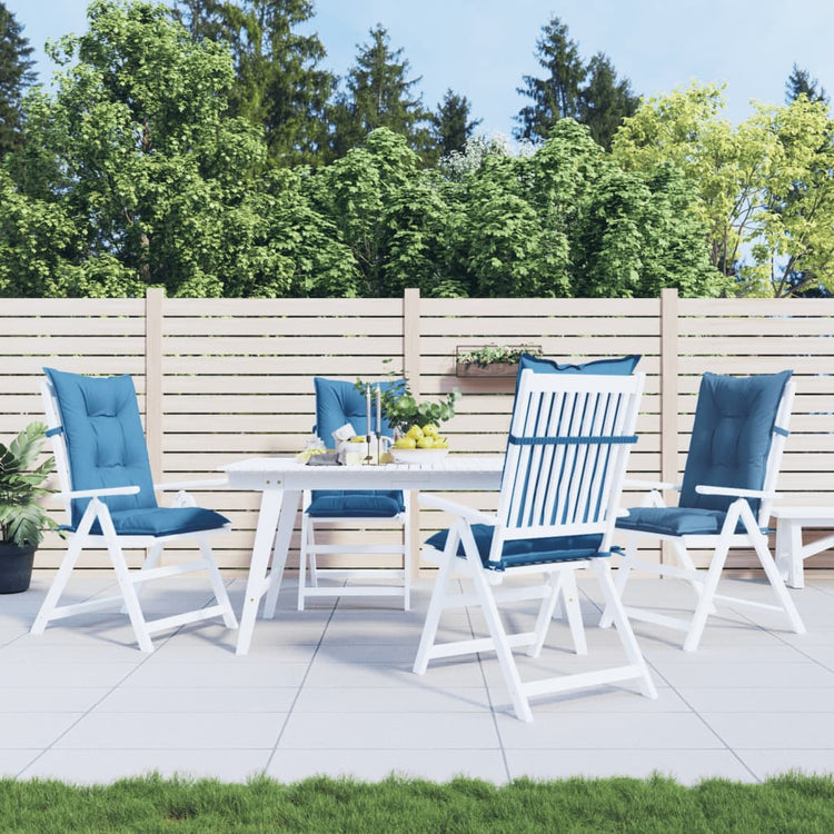 VIDAXL -Stuhlkissen 4 ST High Rücken 120x50x7 cm Stoff gemischt blau