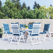VIDAXL -Stuhlkissen 6 ST High Rücken 120x50x7 cm Stoff gemischt blau - afbeelding 3