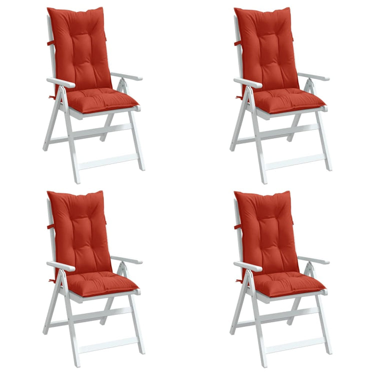 VIDAXL -Stuhlkissen 4 ST High Rücken 120x50x7 cm Stoff gemischt rot