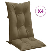 VIDAXL -Stuhlkissen 4 ST High Rücken 120x50x7 cm Stoff gemischt Taupe - afbeelding 2