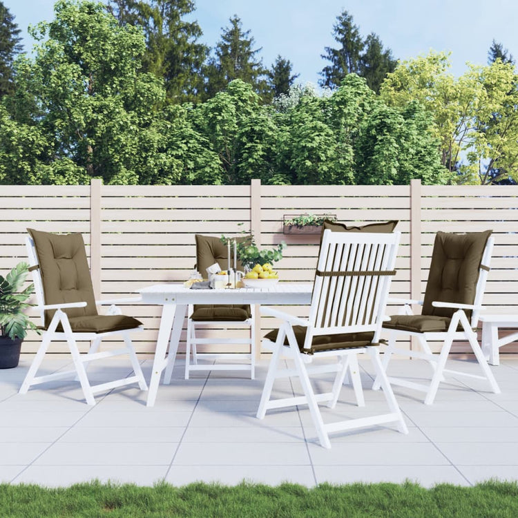 VIDAXL -Stuhlkissen 4 ST High Rücken 120x50x7 cm Stoff gemischt Taupe