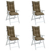 VIDAXL -Stuhlkissen 4 ST High Rücken 120x50x7 cm Stoff gemischt Taupe