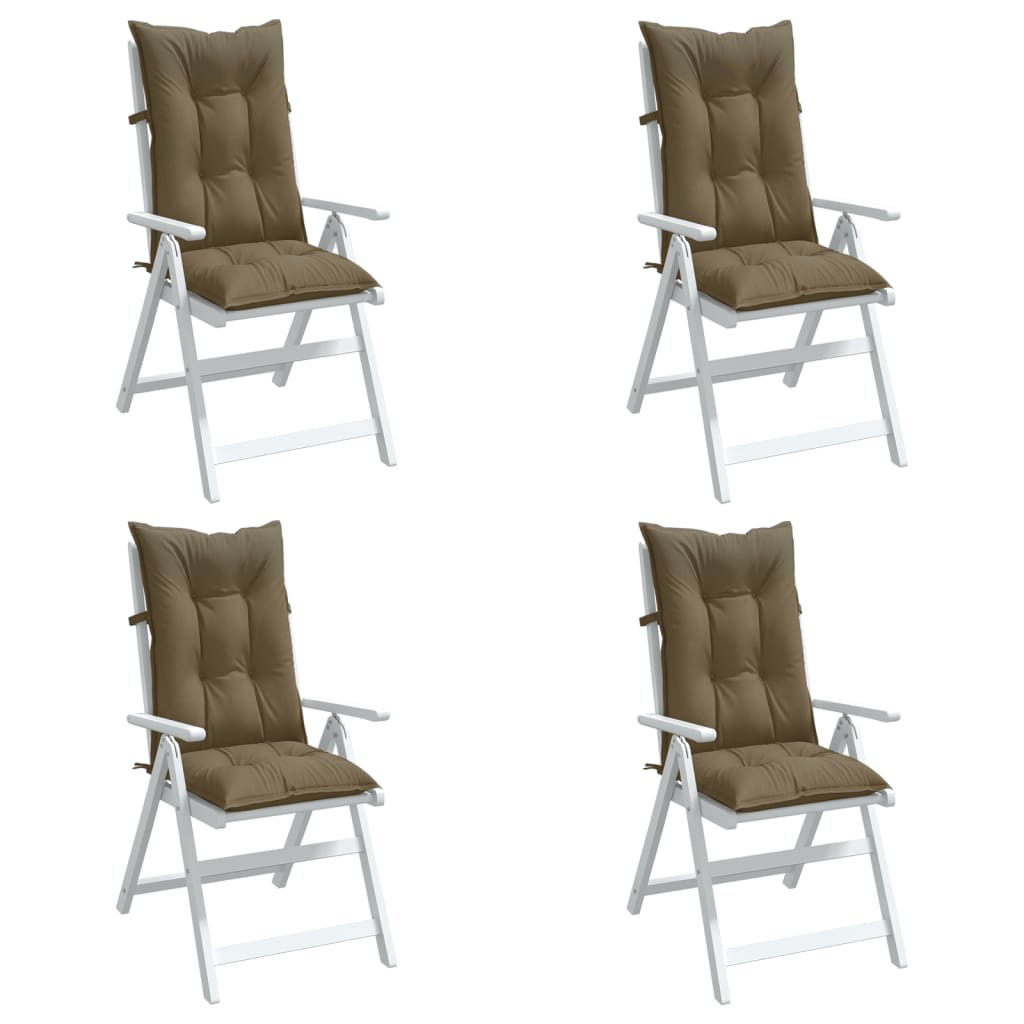 VIDAXL -Stuhlkissen 4 ST High Rücken 120x50x7 cm Stoff gemischt Taupe