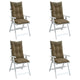 VIDAXL -Stuhlkissen 4 ST High Rücken 120x50x7 cm Stoff gemischt Taupe