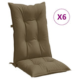 VIDAXL -Stuhlkissen 6 ST High Rücken 120x50x7 cm Stoff gemischt Taupe - afbeelding 2