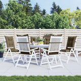 VIDAXL -Stuhlkissen 6 ST High Rücken 120x50x7 cm Stoff gemischt Taupe - afbeelding 3