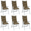 VIDAXL -Stuhlkissen 6 ST High Rücken 120x50x7 cm Stoff gemischt Taupe