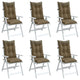VIDAXL -Stuhlkissen 6 ST High Rücken 120x50x7 cm Stoff gemischt Taupe