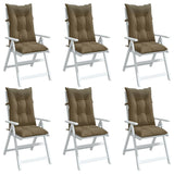 VIDAXL -Stuhlkissen 6 ST High Rücken 120x50x7 cm Stoff gemischt Taupe - afbeelding 1
