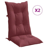 Vidaxl Stuhlkissen 2 St hoher Rücken 120 x 50 x 7 cm Stoff gemischt Wein rot - afbeelding 2