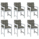 Vidaxl -Stuhlkissen 6 Stcs Low Rücken 100x50x7 cm Stoff dunkelgrau