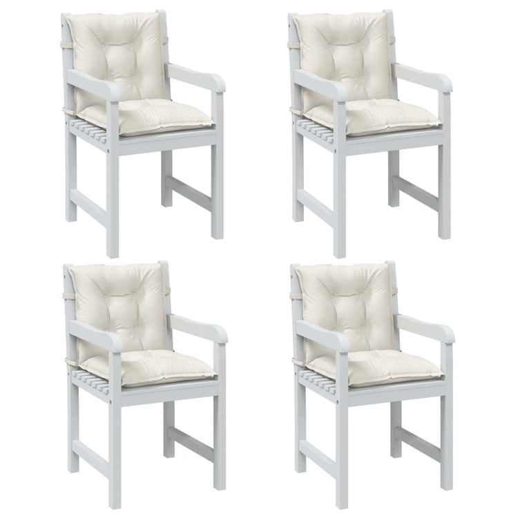 Vidaxl -Stuhlkissen 4 Stcs Low Rücken 100x50x7 cm Mischcreme Mischcreme