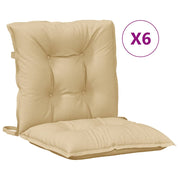 VIDAXL -Stuhlkissen 6 Stcs Low Rücken 100x50x7 cm Stoff gemischt Beige - afbeelding 2