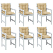 VIDAXL -Stuhlkissen 6 Stcs Low Rücken 100x50x7 cm Stoff gemischt Beige - afbeelding 1