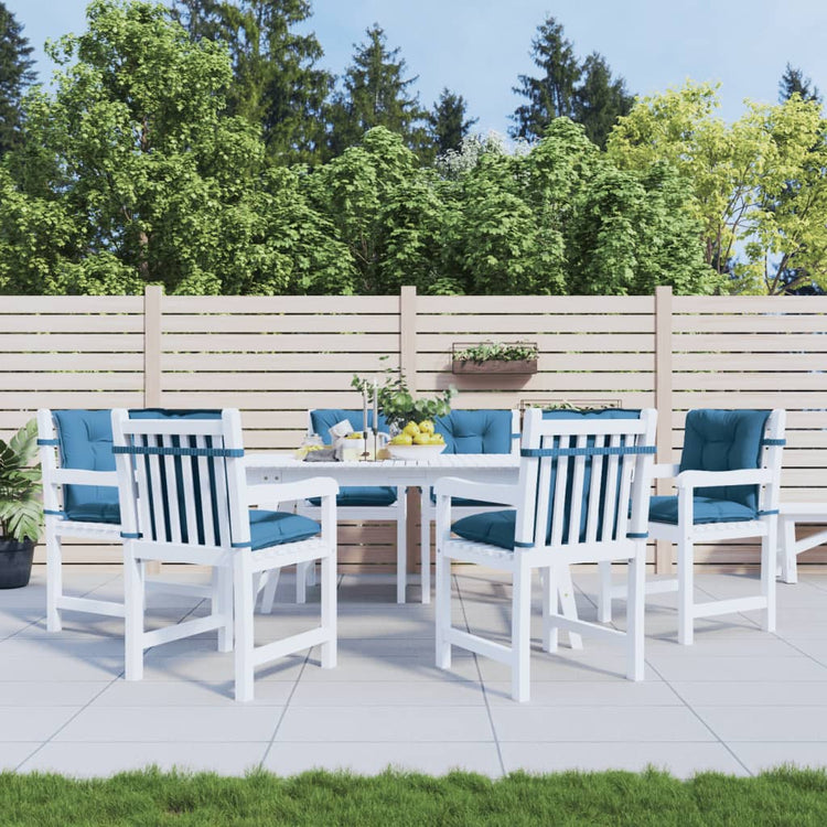 Vidaxl -Stuhlkissen 6 Stcs Low Rücken 100x50x7 cm Stoff gemischt blau